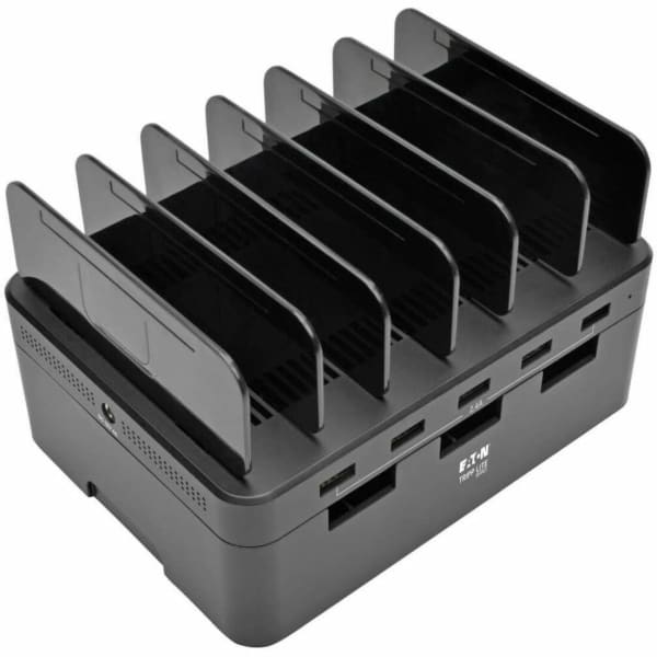 Eaton Tripp Lite Series 5-Port USB Fast Charging Station Hub with Built-In Device Storage, 12V 4A (48W) USB Charger Output - Power adapter - 48 Watt - 4 A - 5 output connectors (5 x 4 pin USB Type A) - black