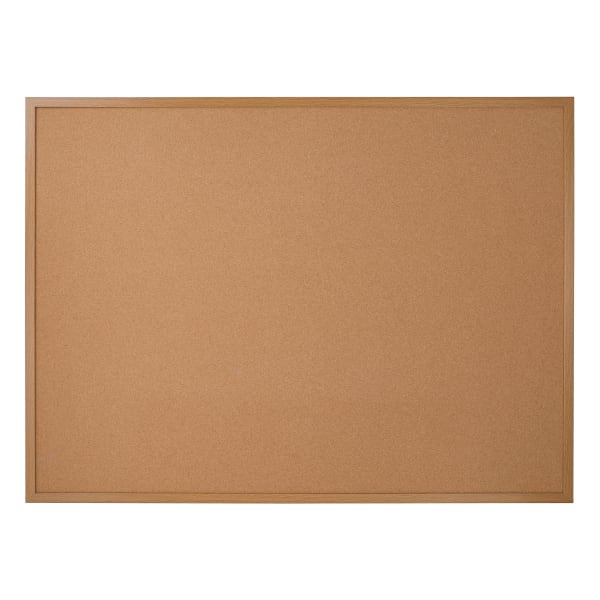 Office Depot Brand Cork Bulletin Board, 36in x 48in, Wood Frame With Light Oak Finish