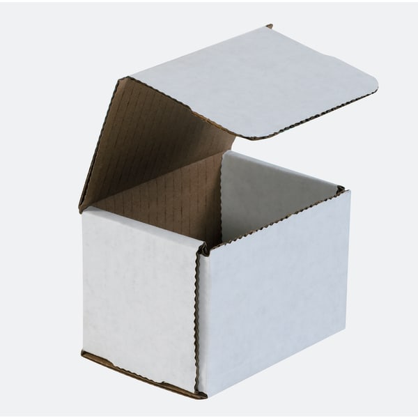 Partners Brand White Corrugated Mailers, 4in x 3in x 3in, Pack Of 50