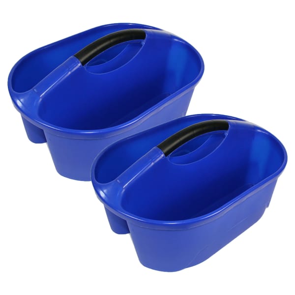 Romanoff Products Classroom Caddies, 8-1/4inH x 12inW x 16-1/4inD, Blue, Pack Of 2 Caddies