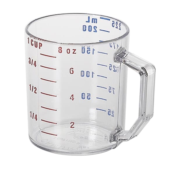 Cambro Camwear Measuring Cups, 8 Oz, Clear, Pack Of 12 Cups