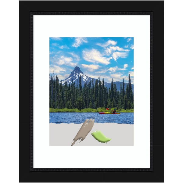 Amanti Art Narrow Picture Frame, Opening Size 11in x 14in, Matted To 8in x 10in, 13in x 16in, Avon Black