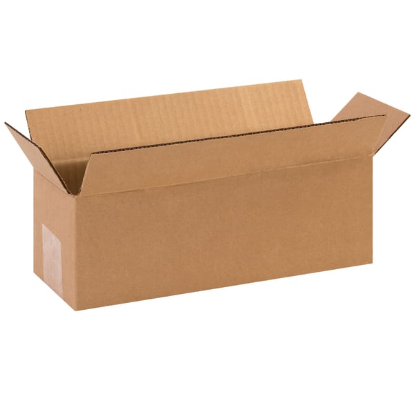 Partners Brand Long Corrugated Boxes, 12inL x 4inH x 4inW, Kraft, Pack Of 25