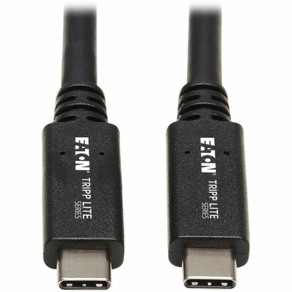 Tripp Lite USB C Cable USB 3.1 Gen 2, 5A Rating 10Gbps M/M USB Type C Thunderbolt 3 20in - First End: 1 x Type C Male USB - Second End: 1 x Type C Male USB - 10 Gbit/s - Nickel Plated Connector - Gold Plated Contact - Black)