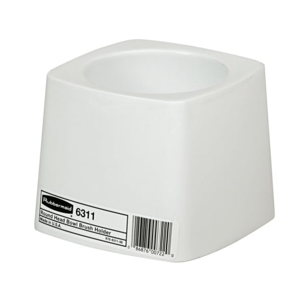 Rubbermaid Commercial-Grade Toilet Bowl Brush Holder, 5in Diameter, White