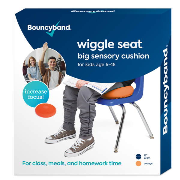 Bouncyband Big Wiggle Seat Sensory Cushion, 13in, Orange