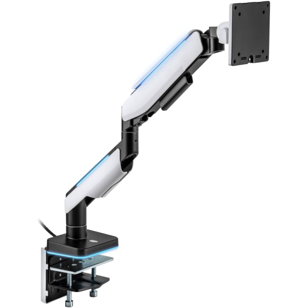 Mount-It! Heavy-Duty 49in Single Monitor Arm, Grayish White/Matte Black