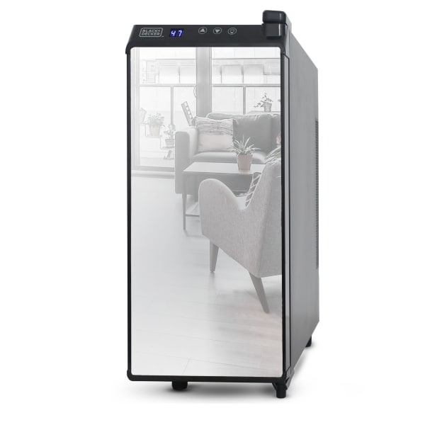 Black+Decker Wine Cellar, 12-Bottle, Mirrored/Black
