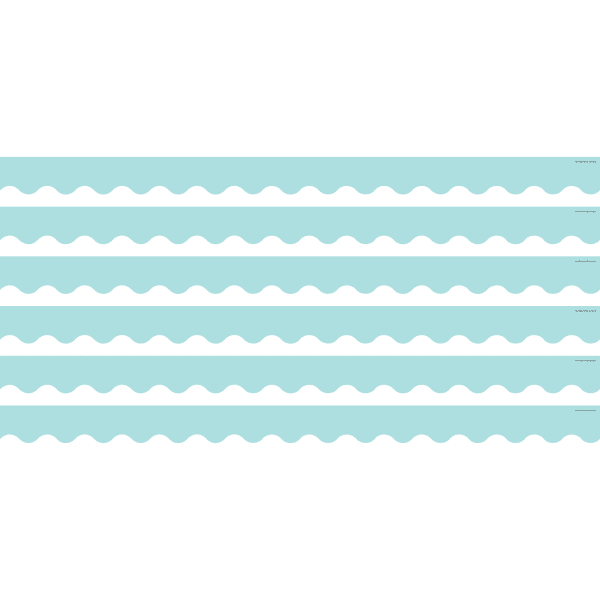 Teacher Created Resources Scalloped Border Trim Packs, 35', Pastel Blue, Set Of 6 Packs
