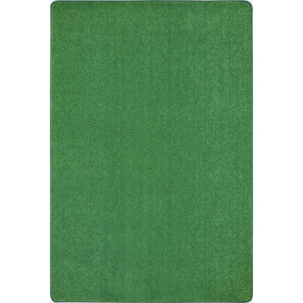 Joy Carpets Kid Essentials Solid Color Rectangle Area Rug, Just Kidding, 4ft x 6ft, Grass Green