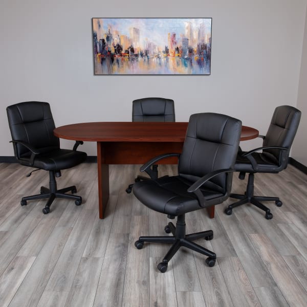 Flash Furniture Classic Oval Conference Table, 29-1/2inH x 35inW x 72inD, Mahogany
