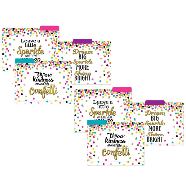 Teacher Created Resources File Folders, Letter Size, Confetti, 12 Per Pack, Set Of 2 Packs