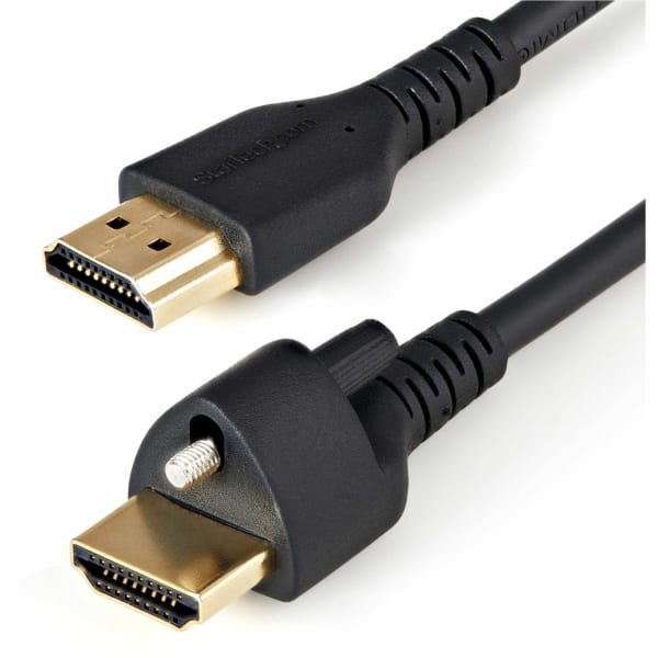 StarTech.com 2m(6ft) HDMI Cable with Locking Screw, 4K 60Hz HDR High Speed HDMI 2.0 Cable with Ethernet, Secure Locking Connector, M/M - 2m (6.6ft) HDMI 2.0 Cable with removable secure locking screw