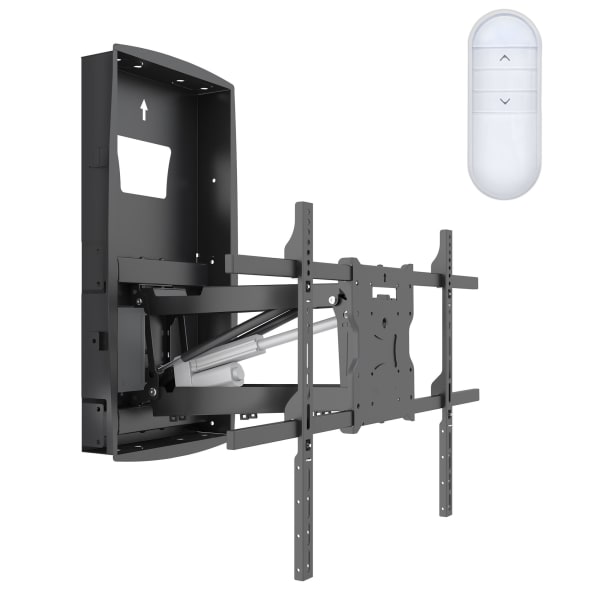 Mount-It! Motorized Fireplace TV Mount With Recessed Base For Screen Sizes 42in To 80in, 6inH x 18inW x 33inD, Black