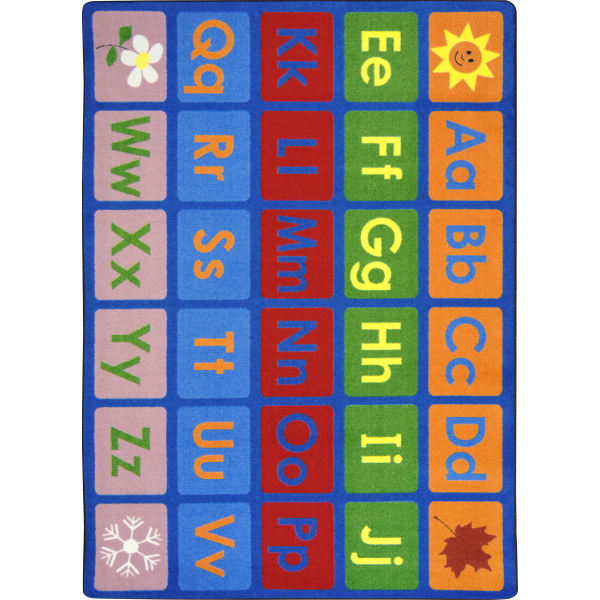 Joy Carpets Kids Essentials Rectangle Area Rug, Any Day Alphabet, 5-1/3ft x 7-33/50ft, Multicolor