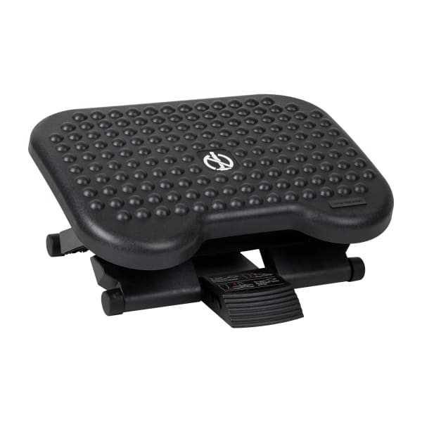 Mind Reader Adjustable-Height Footrest, 6-1/4inH x 13inW x 17inD, Black