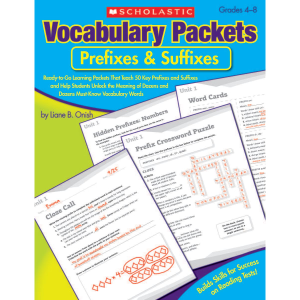 Scholastic Vocabulary Packet: Prefixes And Suffixes