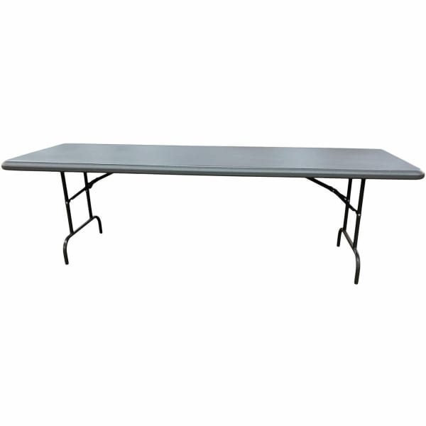 SKILCRAFT Rectangular Folding Table - Contemporary Style - 2000 lb Capacity - 30in Table Top Lx29in Table Top W - 96in H  - Charcoal - 7243925