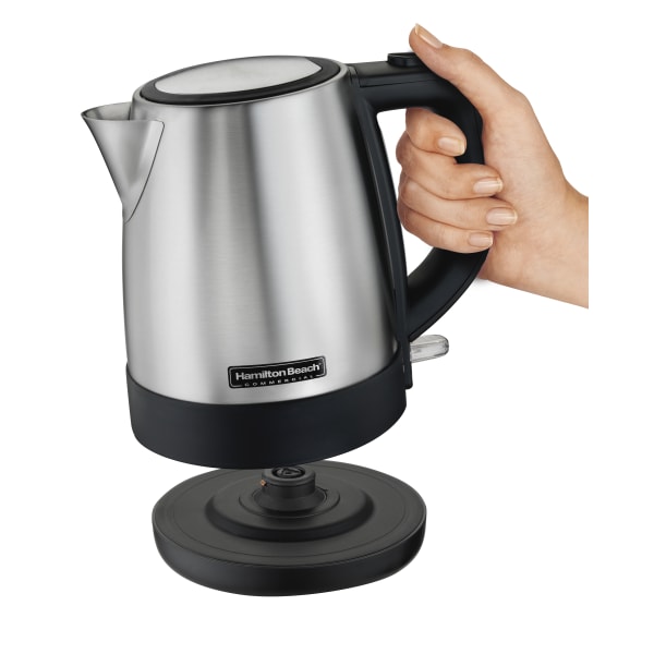 Hamilton Beach Commercial 1-Liter Stainless Steel Kettle, Silver, 8in x 9-3/4in x 7-1/8in, Total Qty 1
