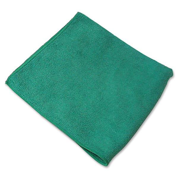 Genuine Joe General Purpose Microfiber Cloth - For General Purpose - 16in Length x 16in Width - Green - 12Bag - 15 / Carton