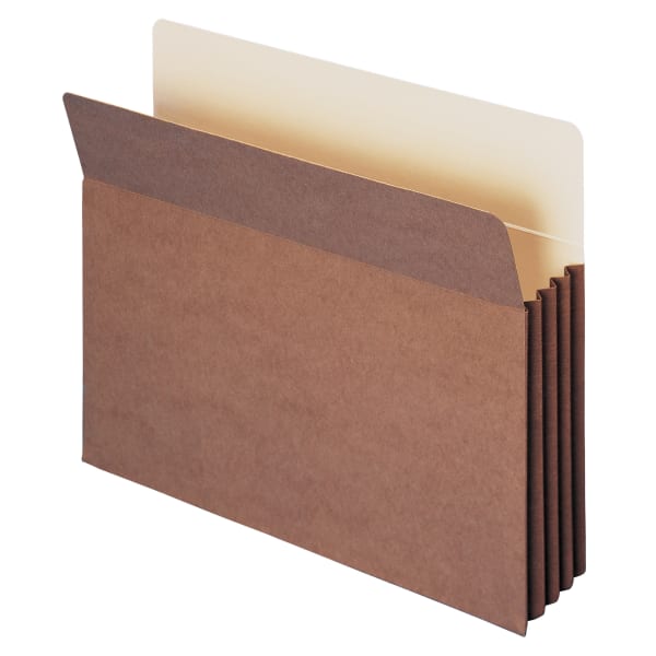 Smead TUFF Pocket File Pockets, 3 1/2in Expansion, 9 1/2in x 11 3/4in, 30% Recycled, Dark Brown, Pack Of 10