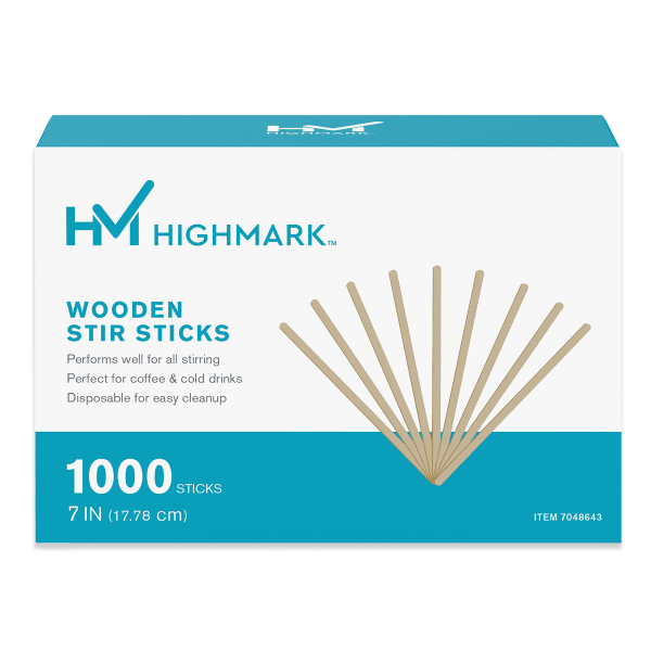 Highmark Wooden Stir Sticks, 7in, Light Brown, Box Of 1, 000, TBD23