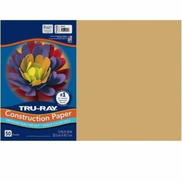 Tru-Ray Construction Paper - Project, Construction, Art Project, Craft Project - 12in x 18in - Almond - Sulphite, Fiber - 50 Sheet