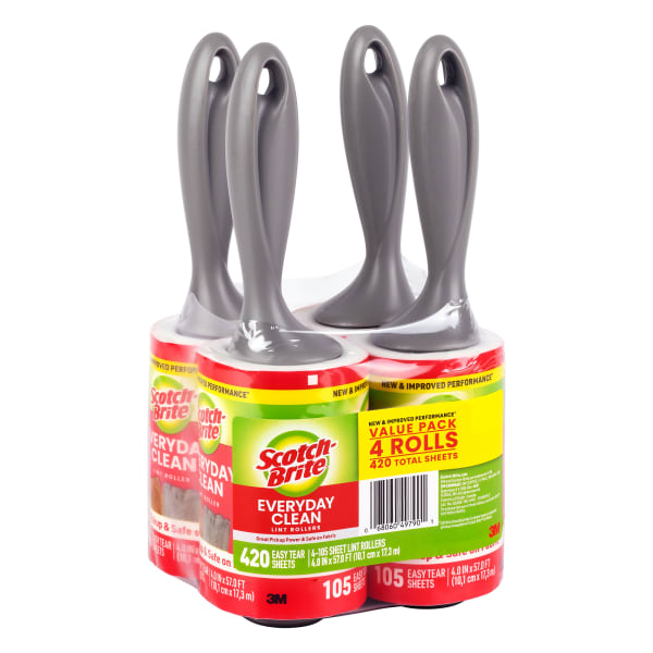 Scotch-Brite 75-Sheet Lint Rollers, Pack Of 5 Rollers