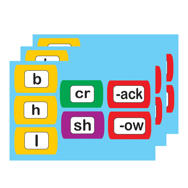 Ashley Productions Die-Cut Magnetic Foam Word Chunking, 100 Pieces Per Pack, Set Of 3 Packs