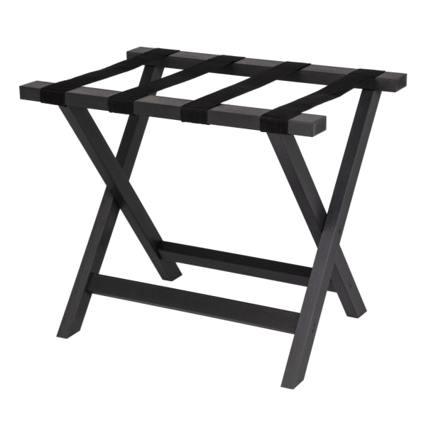 Hospitality 1 Source Composite Luggage Racks, 21inH x 22inW x 18inD, Black, Pack Of 2 Racks