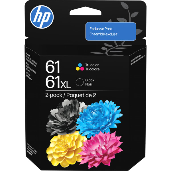 HP 61 Clr/XL Black Ink Cartridge Combo 2-Pack