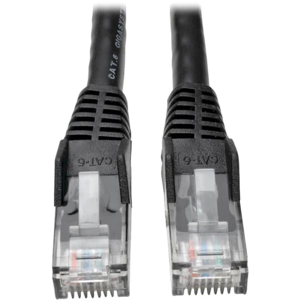 Eaton Tripp Lite Series Cat6 Gigabit Snagless Molded (UTP) Ethernet Cable (RJ45 M/M), PoE, Black, 50 ft. (15.24 m) - N201050BK