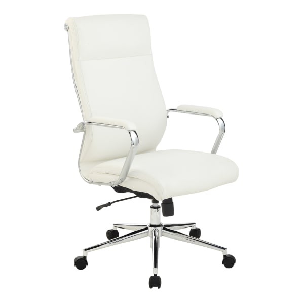 Office Star Dillon Ergonomic Antimicrobial Fabric High-Back Managers Office Chair, Snow