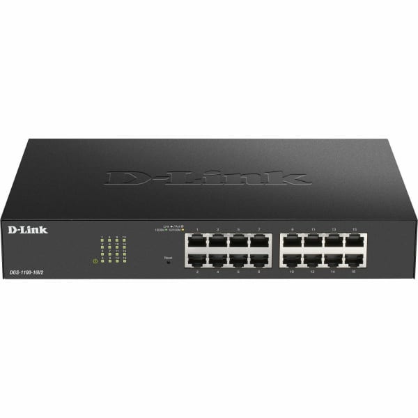 D-Link DGS-1100-16V2 Ethernet Switch - 16 Ports - Manageable - 2 Layer Supported - Twisted Pair - 1U - Rack-mountable, Desktop
