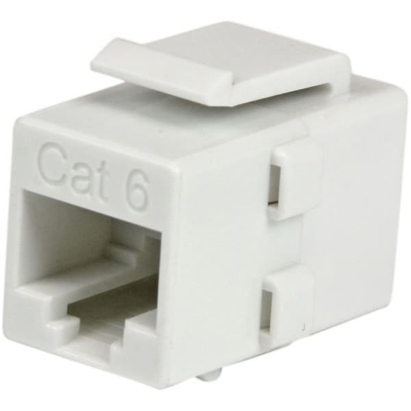 StarTech.com White Cat 6 RJ45 Keystone Jack Network Coupler - F/F - Join two Cat6 patch cables together to make a longer cable - RJ45 Coupler - RJ45 Keystone Jack - Cat6 Network Coupler - Keystone Coupler