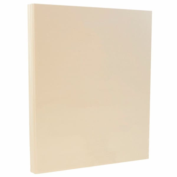 JAM Paper Vellum Bristol Card Stock, Ivory, Letter (8.5in x 11in), 110 Lb, Pack Of 50