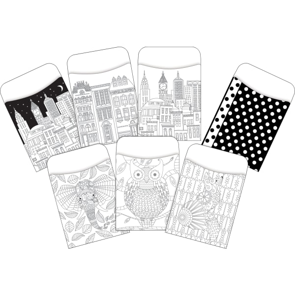 Barker Creek Peel & Stick Library Pockets, 3-1/2in x 5-1/8in, Black/White, Set Of 90 Pockets