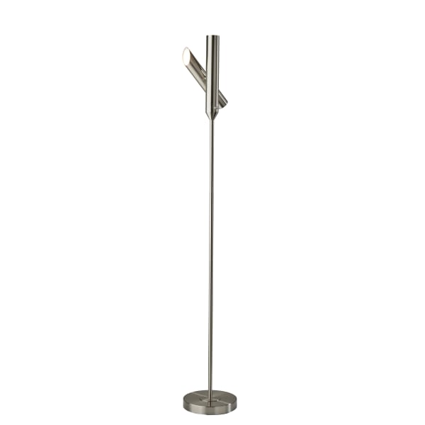 Adesso Vega LED Torchiere Lamp, 68inH, Brushed Steel