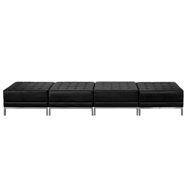 Flash Furniture HERCULES Imagination Series LeatherSoft Four Seat Bench, Black