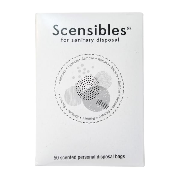 Hospeco Scensibles Receptacle Liner Personal Disposal Bags, 5-5/8in x 7-1/2in, 50 Bags Per Box, Case Of 24 Boxes