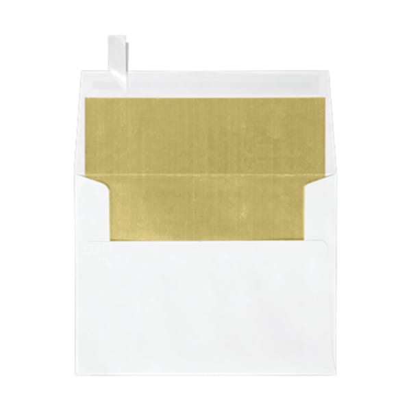 LUX Invitation Envelopes, A2, Peel & Press Closure, Gold/White, Pack Of 50