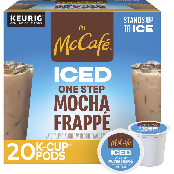 McCafe K-Cup Iced One-Step Mocha Frappe Medium Roast K-Cup Pods, Box Of 20 Pods