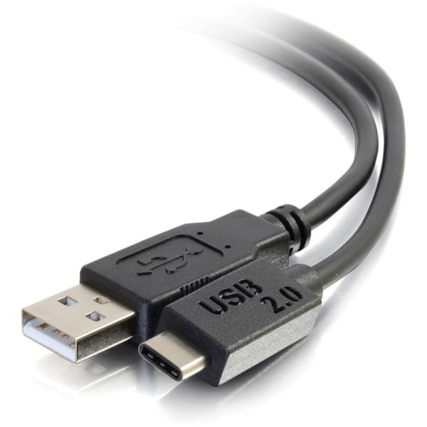 C2G 10ft USB C to USB Cable - USB C 2.0 to USB A Cable - M/M - 10 ft USB Data Transfer Cable for Smartphone, Tablet, Hard Drive, Printer, Notebook, Cellular Phone - Type C Male USB - Type A Male USB - 480 Mbit/s - Black