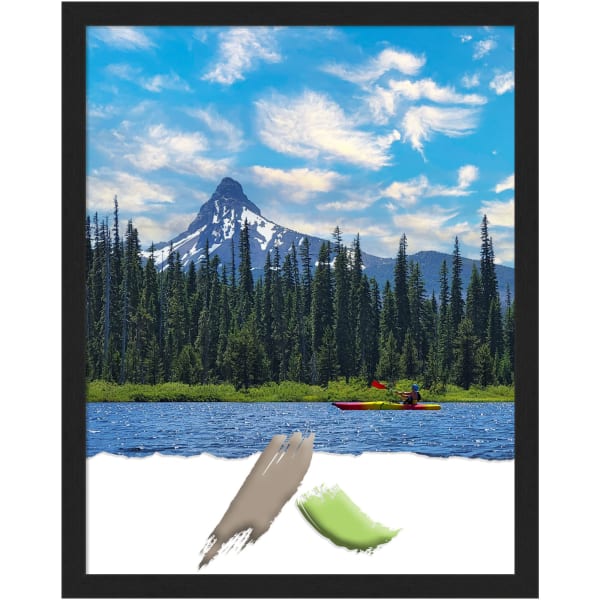 Amanti Art Grace Narrow Picture Frame, 24in x 30in, Opening Size 22in x 28in, Brushed Metallic Black