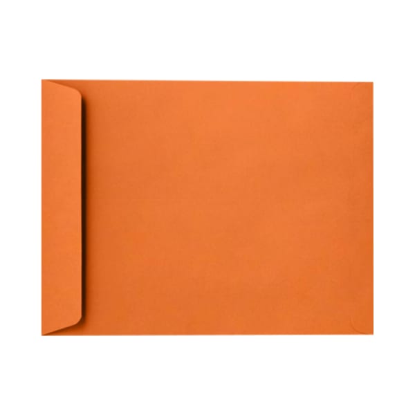LUX Open-End 10in x 13in Envelopes, Peel & Press Closure, Mandarin Orange, Pack Of 50