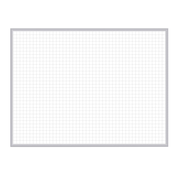 Ghent Grid 1in x 1in Magnetic Dry-Erase Whiteboard, 48 1/2in x 96 1/2in, Satin, Aluminum Frame With Silver Finish
