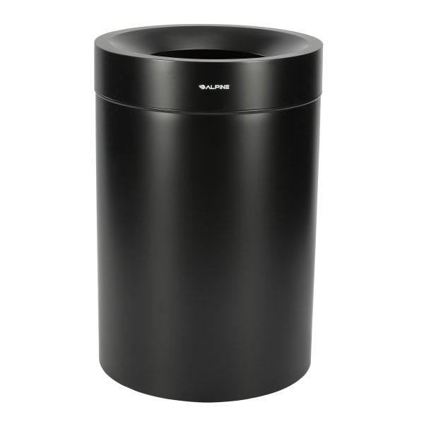 Alpine Industries Stainless-Steel Commercial Indoor Trash Can, 50 Gallons, 35inH x 24inW x 24inD, Black