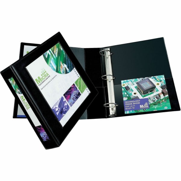Avery Frame View Heavy-Duty 3-Ring Binder With Locking One-Touch EZD Rings, 2in D-Rings, Black