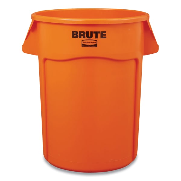 Rubbermaid Commercial Brute Round Container, 32 gal, Resin, Orange