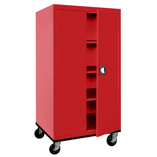 Sandusky Transport Series 36inW Heavy-Duty Mobile Storage Cabinet, Red